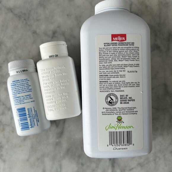 Johnsons Baby Powder TALC Fragrance 1.5oz + Meijer Muppet 15oz LaCrosse USA open - Picture 4 of 9